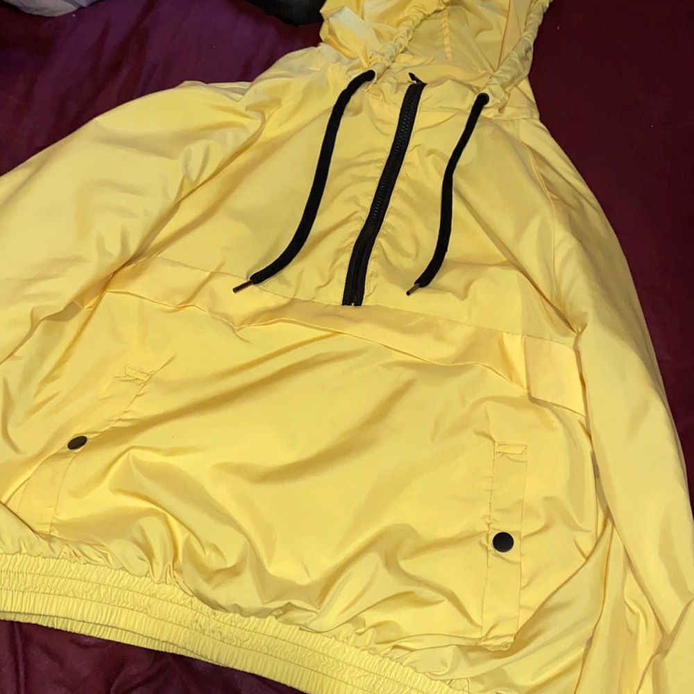 H&M divided yellow windbreaker